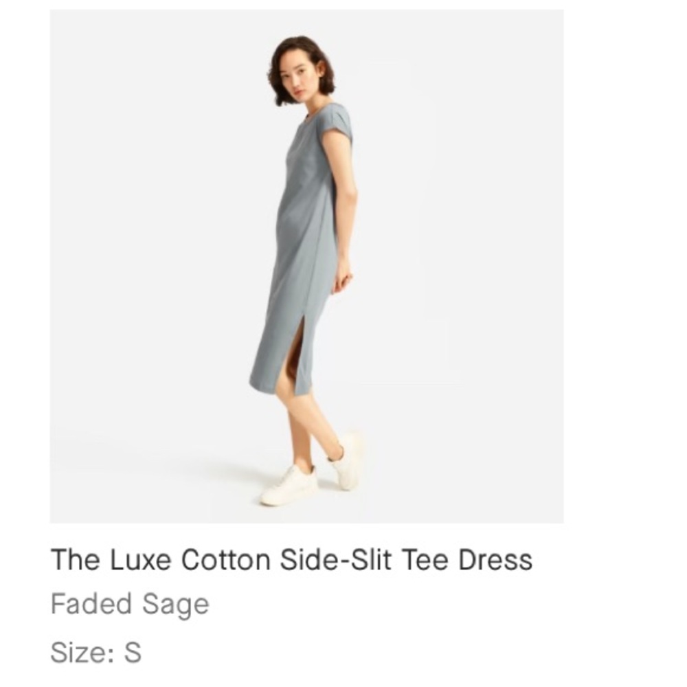 Everlane the luxe cotton side slit tee dress